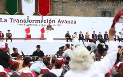 Sheinbaum celebra su primer año al frente del Ejecutivo con mitin en el Zócalo y énfasis en logros sociales